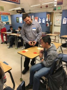 KTGY staff volunteers with kids at Madison Park Middle School in Oakland CA